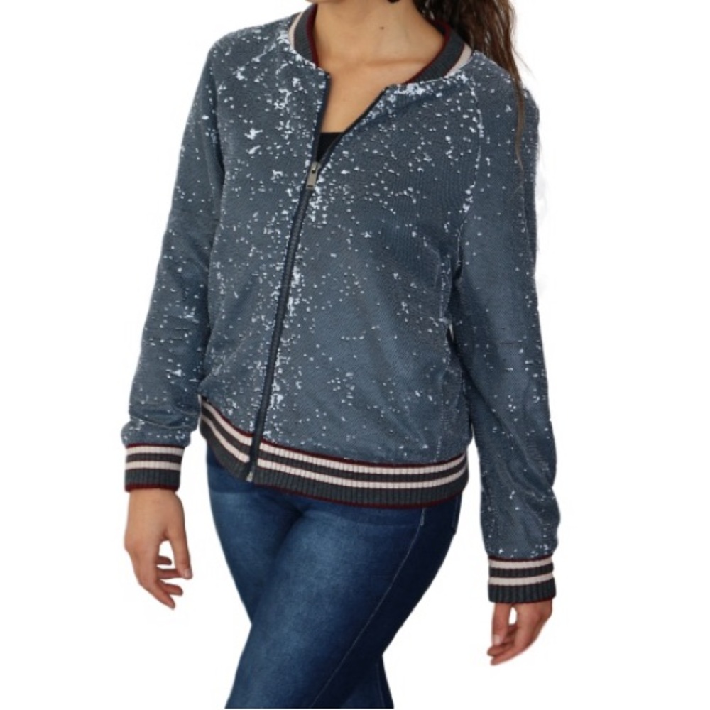 Dolce Cabo Sequin Bomber Jacket- XS